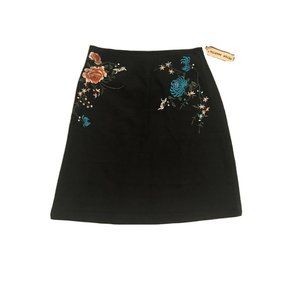 NEW Peter Martin Silk Embroidered Lined Skirt Wome